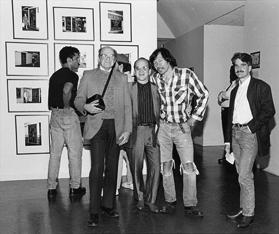 Martin Wong at Keith Haring opening 1990.